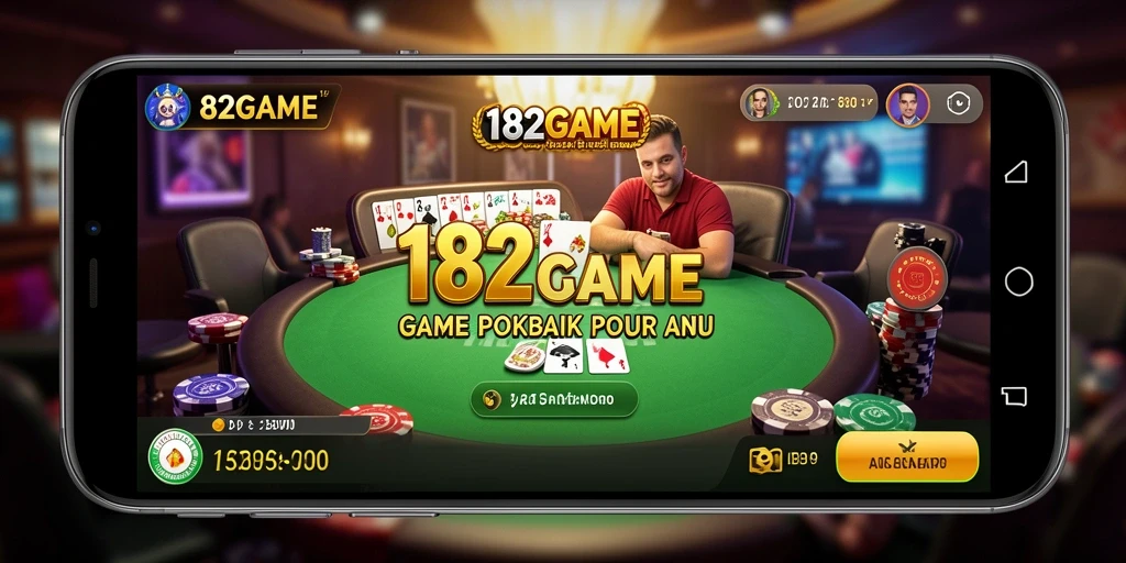 Tampilan gameplay menarik dari 182GAME dengan pemain bersaing di meja Poker.