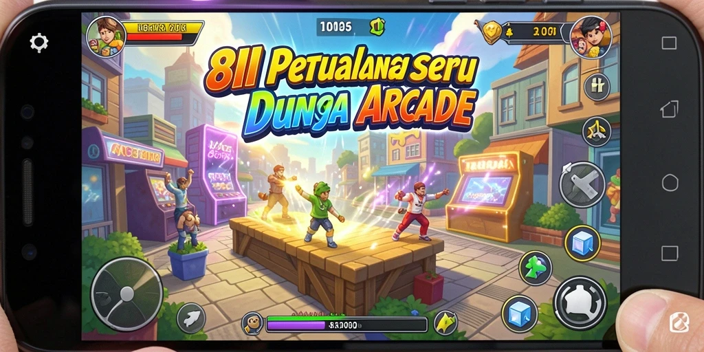 Tampilan gameplay seru di dunia petualangan Arcade.