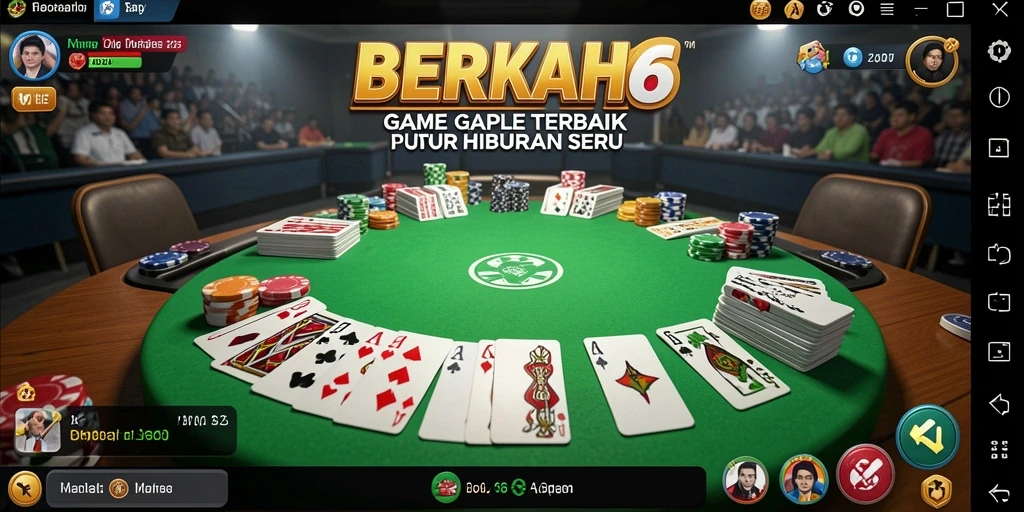 Tampilan gameplay seru dari BERKAH6 dengan permainan Gaple.