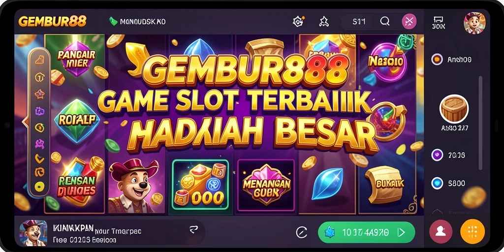 Screenshot GEMBUR88 menunjukkan gameplay Slot yang mengasyikkan dan penuh warna.