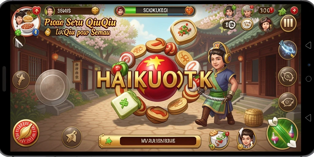 Screenshot gameplay HAIKUOTK menampilkan aksi QiuQiu yang mendebarkan.