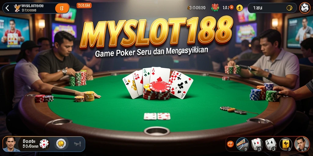 Screenshot menunjukkan aksi seru dalam permainan poker MYSLOT188.