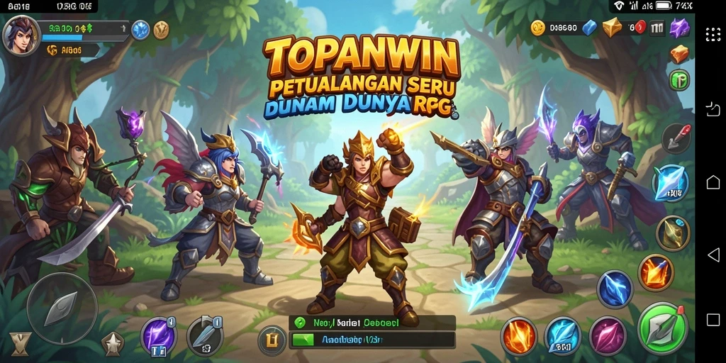 Screenshot gameplay TOPANWIN menampilkan aksi karakter dalam pertempuran seru.