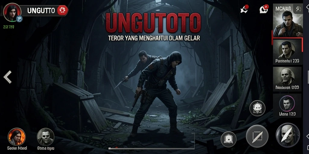 Gameplay UNGUTOTO menampilkan suasana Horror yang mencekam dan misterius.